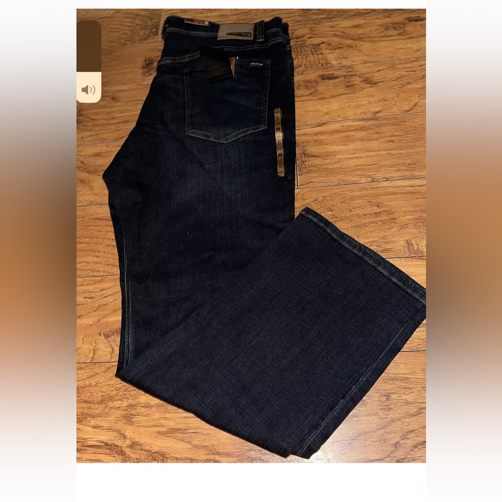 Mens Volcom Kinkade Regular Straight Fit Dark Blue Denim Jeans Size 40 - Picture 2 of 7